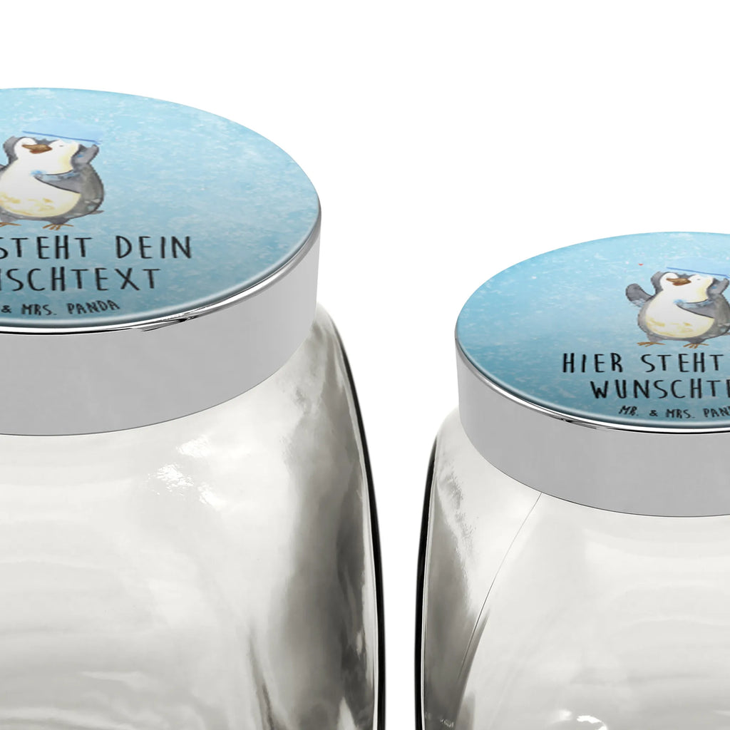 Spersonalizowany słoik na cukierki Pingwin Prysznic Pinguin