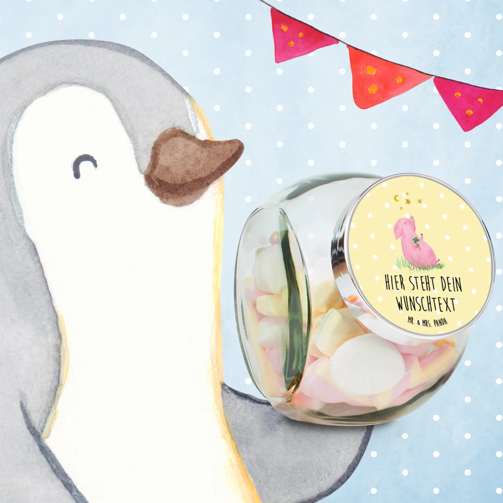 Spersonalizowany słoik na cukierki świnia Szczęście Motywy zwierzęce, dobra energia, zabawne powiedzonka, zwierzęta