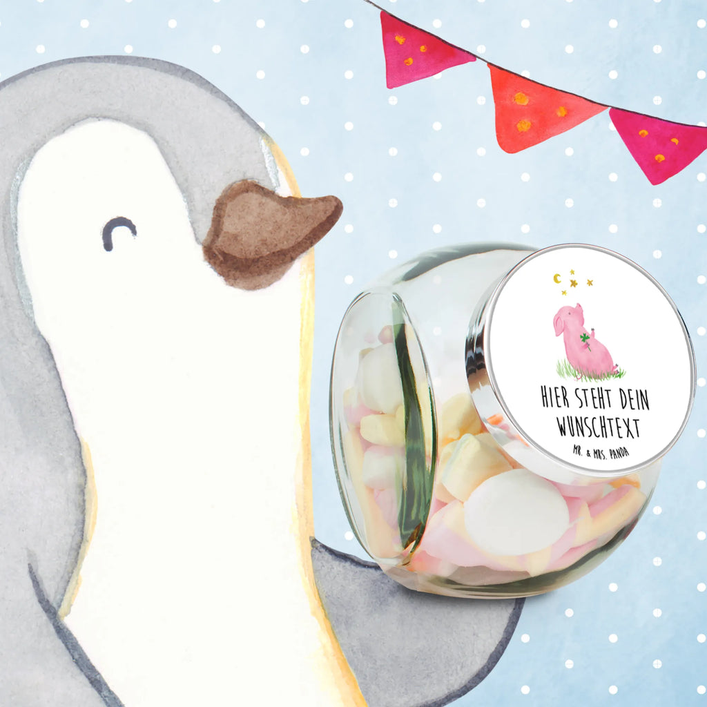 Spersonalizowany słoik na cukierki świnia Szczęście Motywy zwierzęce, dobra energia, zabawne powiedzonka, zwierzęta