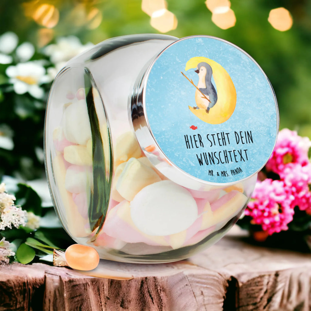 Personalized Candy Jar Penguin moon Penguin, North Pole, Winter, Penguins, bedroom, sleep, falling asleep, penguins, night's rest, saying, guest room, insomnia
