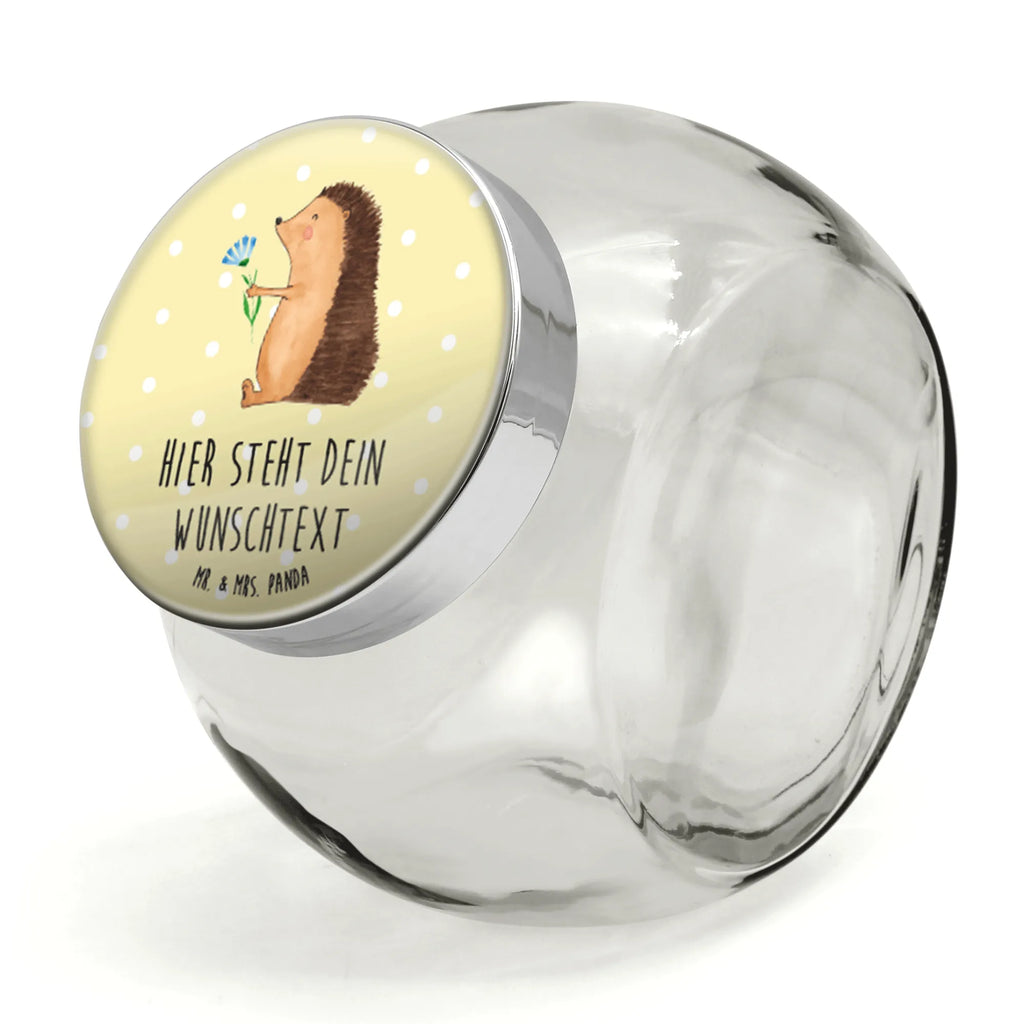 Personalized Candy Jar Hedgehog Flower small animals, cute, funny, cute animal motives, hand drawn, small world, funny sayings, good mood, happy, gifts, gift ideas, special gifts, animal lover, card, get well soon, visit, illness, sick, recovery wishes, hedgehog, hospital