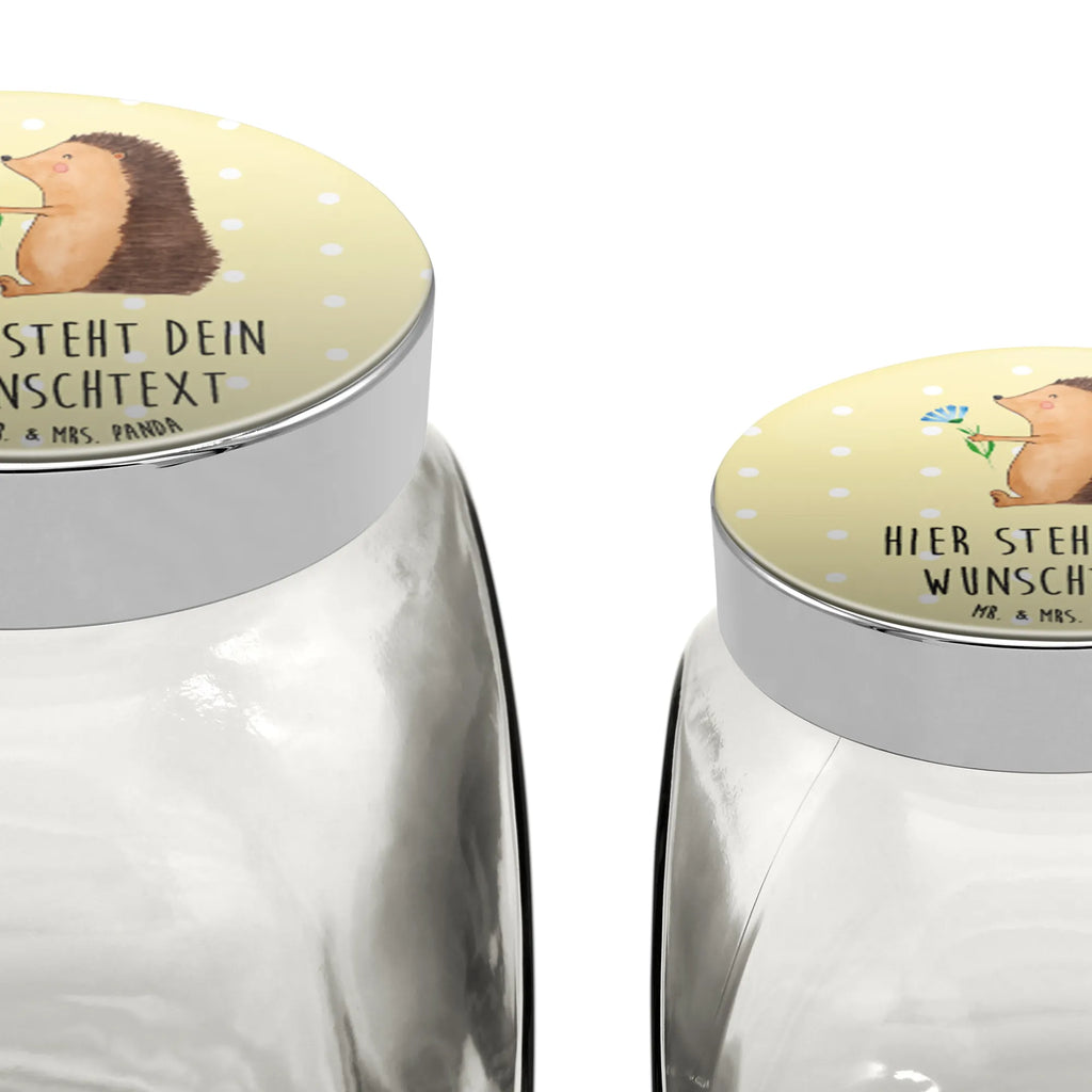 Personalized Candy Jar Hedgehog Flower small animals, cute, funny, cute animal motives, hand drawn, small world, funny sayings, good mood, happy, gifts, gift ideas, special gifts, animal lover, card, get well soon, visit, illness, sick, recovery wishes, hedgehog, hospital