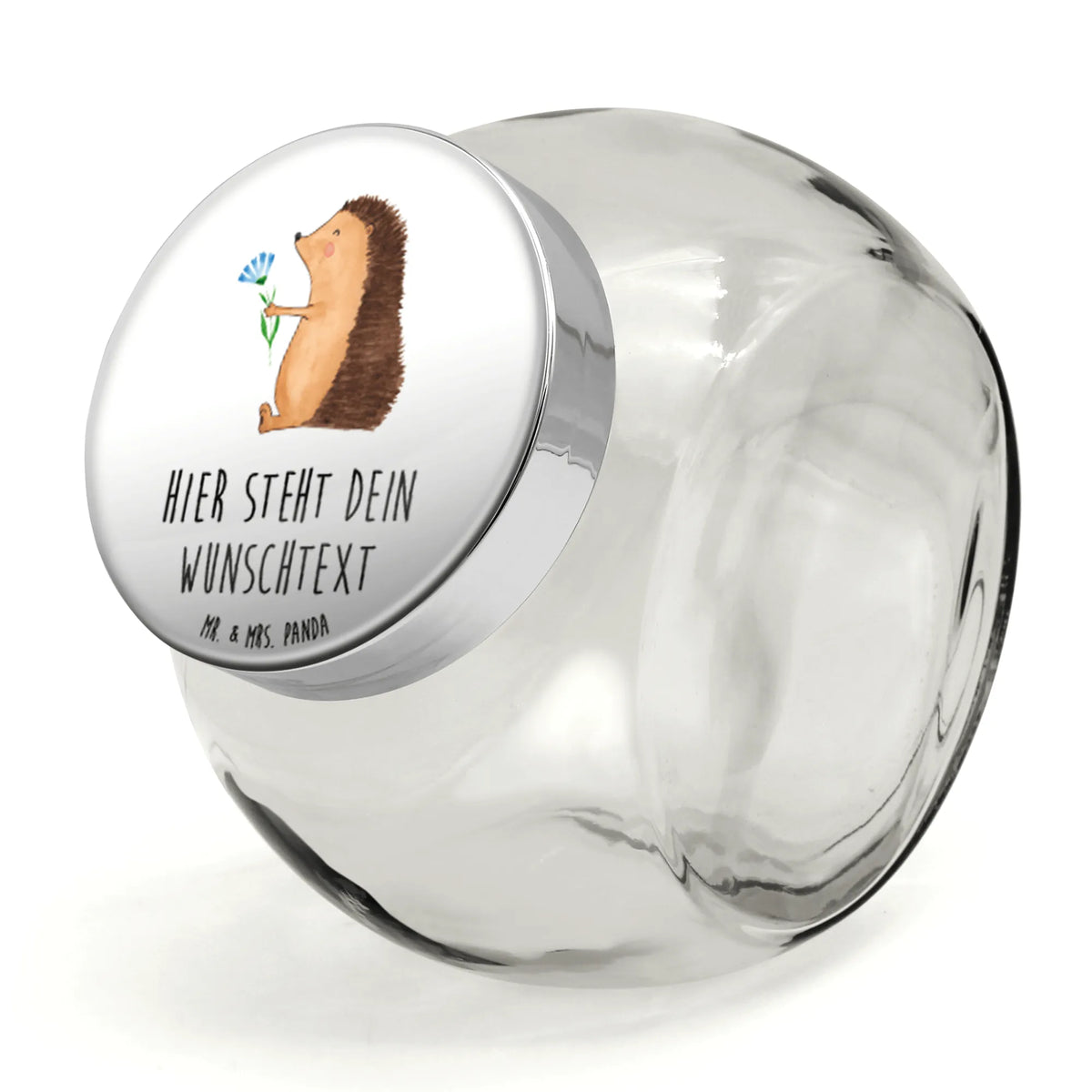 Personalized Candy Jar Hedgehog Flower small animals, cute, funny, cute animal motives, hand drawn, small world, funny sayings, good mood, happy, gifts, gift ideas, special gifts, animal lover, card, get well soon, visit, illness, sick, recovery wishes, hedgehog, hospital