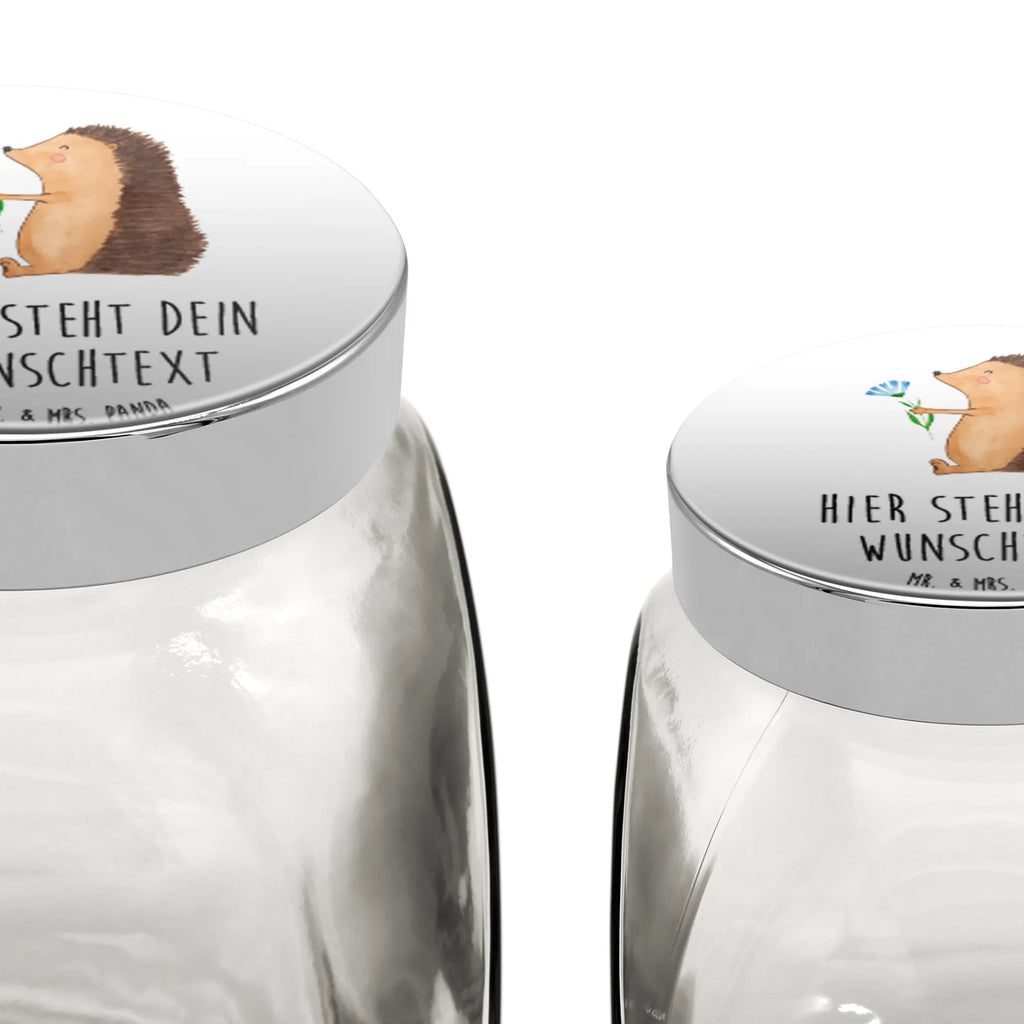 Personalized Candy Jar Hedgehog Flower small animals, cute, funny, cute animal motives, hand drawn, small world, funny sayings, good mood, happy, gifts, gift ideas, special gifts, animal lover, card, get well soon, visit, illness, sick, recovery wishes, hedgehog, hospital