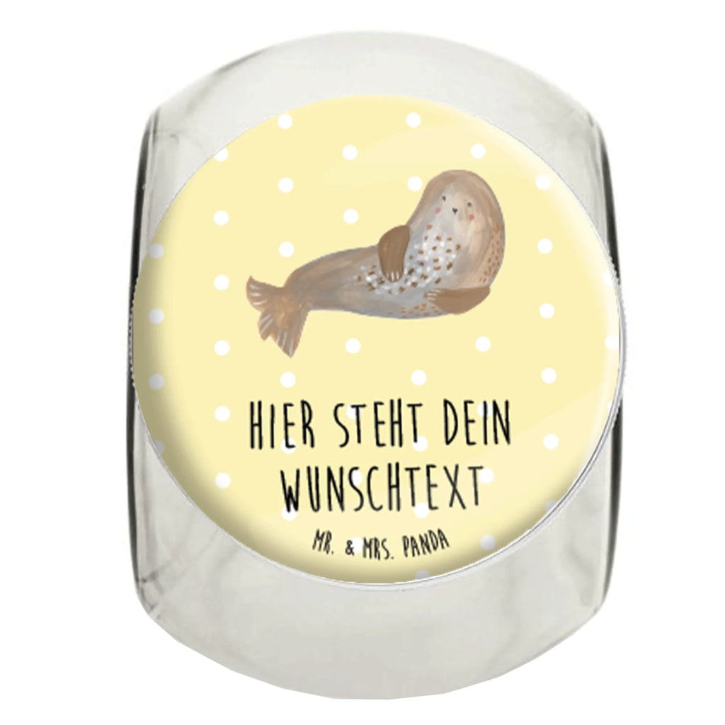 Personalized Candy Jar seal Laugh small animals, cute, funny, cute animal motives, hand drawn, small world, funny sayings, good mood, happy, gifts, gift ideas, special gifts, animal lover, card, Seals, North Sea, Seal, Baltic Sea, Sea animal, Beach