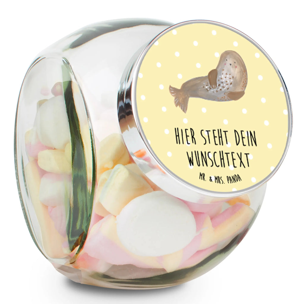 Personalized Candy Jar seal Laugh small animals, cute, funny, cute animal motives, hand drawn, small world, funny sayings, good mood, happy, gifts, gift ideas, special gifts, animal lover, card, Seals, North Sea, Seal, Baltic Sea, Sea animal, Beach