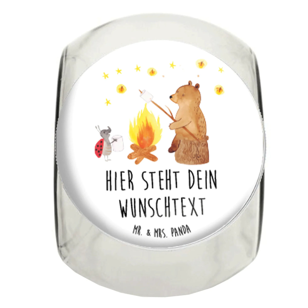 Personalized Candy Jar Bear & Ladybird campfire cuddly toy, teddy bear, Campfire