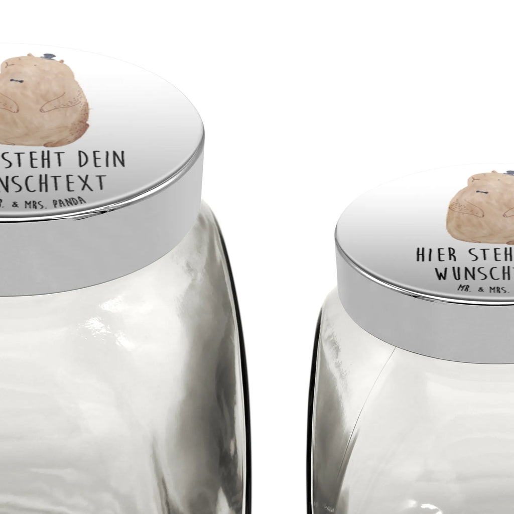 Personalized Candy Jar Groundhog small animals, cute, funny, cute animal motives, hand drawn, small world, funny sayings, good mood, happy, gifts, gift ideas, special gifts, animal lover, card, decency, friendliness, respect, Groundhog, etiquette, cheerfulness