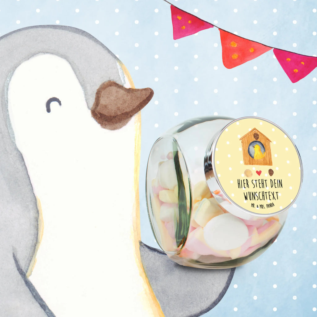 Personalized Candy Jar birdhouse Home small animals, cute, funny, cute animal motives, hand drawn, small world, funny sayings, good mood, happy, gifts, gift ideas, special gifts, animal lover, card, moving in, moving out, birdhouse, gift, bird, house, home sweet home, house building, moving gift