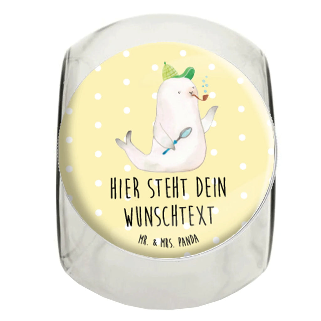 Personalized Candy Jar seal sherlock small animals, cute, funny, cute animal motives, hand drawn, small world, funny sayings, good mood, happy, gifts, gift ideas, special gifts, animal lover, card
