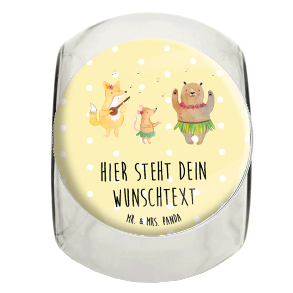 Personalized Candy Jar forest animals Aloha small animals, cute, funny, cute animal motives, hand drawn, small world, funny sayings, good mood, happy, gifts, gift ideas, special gifts, animal lover, card, life, dancing, laughter, music, aloha, bear, forest animals, rabbit, hedgehog, forest