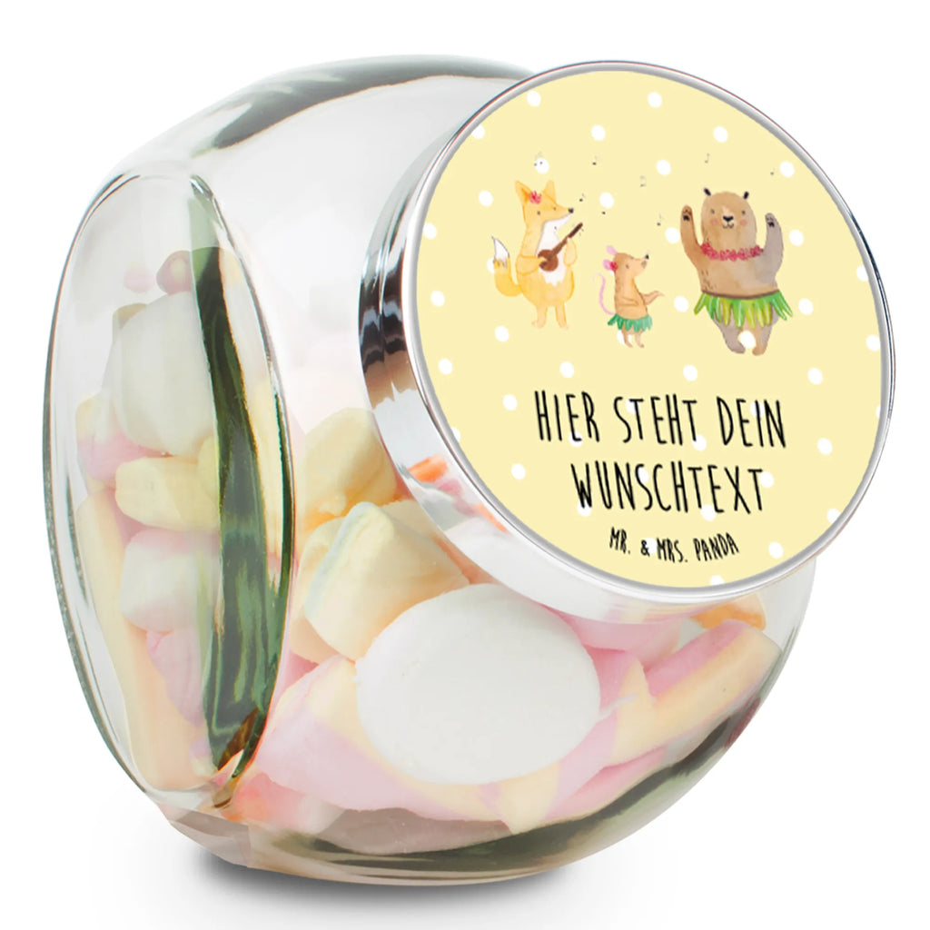 Personalized Candy Jar forest animals Aloha small animals, cute, funny, cute animal motives, hand drawn, small world, funny sayings, good mood, happy, gifts, gift ideas, special gifts, animal lover, card, life, dancing, laughter, music, aloha, bear, forest animals, rabbit, hedgehog, forest