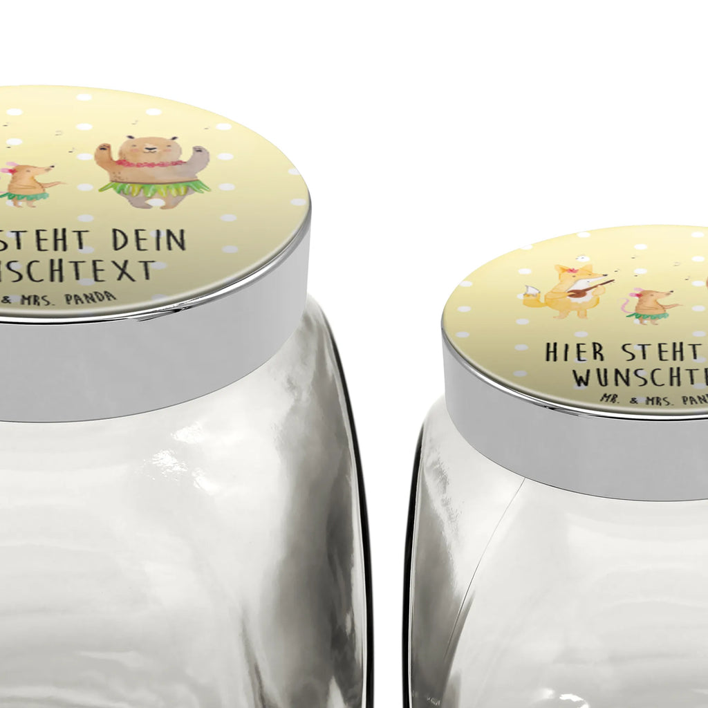 Personalized Candy Jar forest animals Aloha small animals, cute, funny, cute animal motives, hand drawn, small world, funny sayings, good mood, happy, gifts, gift ideas, special gifts, animal lover, card, life, dancing, laughter, music, aloha, bear, forest animals, rabbit, hedgehog, forest