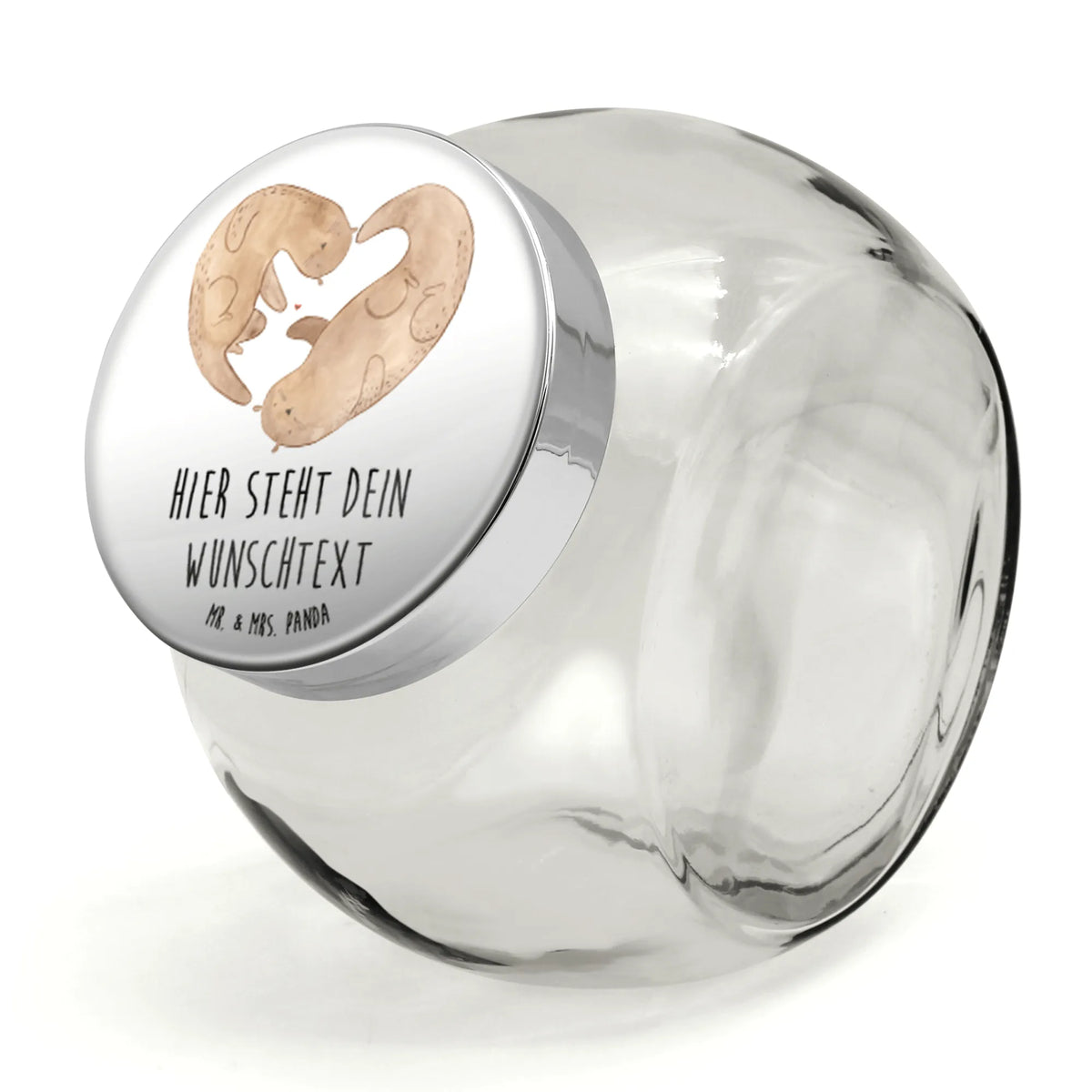 Personalized Candy Jar otter Heart animal lover, marten, sea otter, European otter, water mammal, aquatic animal, baby otter, predator, water, otter gifts, gift ideas for animal lovers, animal, mammal, water animal, gifts for people in love, wedding day, heart, proof of love, love gift, better half, life together, anniversary
