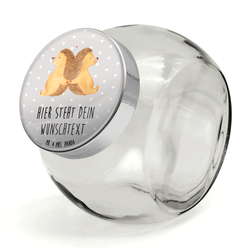 Spersonalizowany słoik na cukierki Jeże trzymające się za łapki Miłość, partner, przyjaciel, przyjaciółka, mąż, żona, wesele, zaręczyny, prośba o rękę, prezent miłosny, rocznica, dzień ślubu