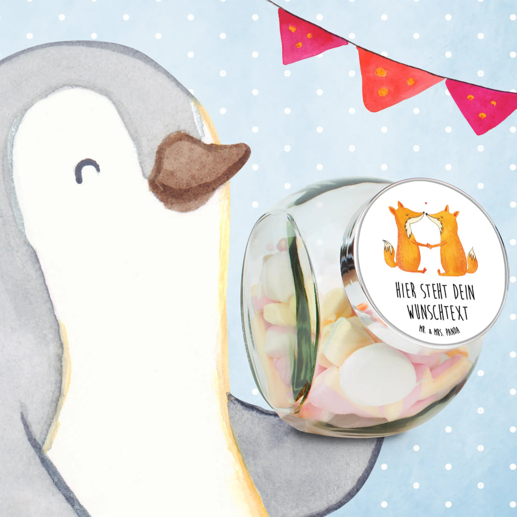 Spersonalizowany słoik na cukierki lisy miłość Lis