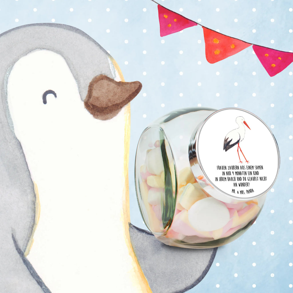 Candy Jar Stork small animals, cute, funny, cute animal motives, hand drawn, small world, funny sayings, good mood, happy, gifts, gift ideas, special gifts, animal lover, card, mother, pregnant, pregnancy, becoming a mother, stork, baby, birth, mothers, baby bump