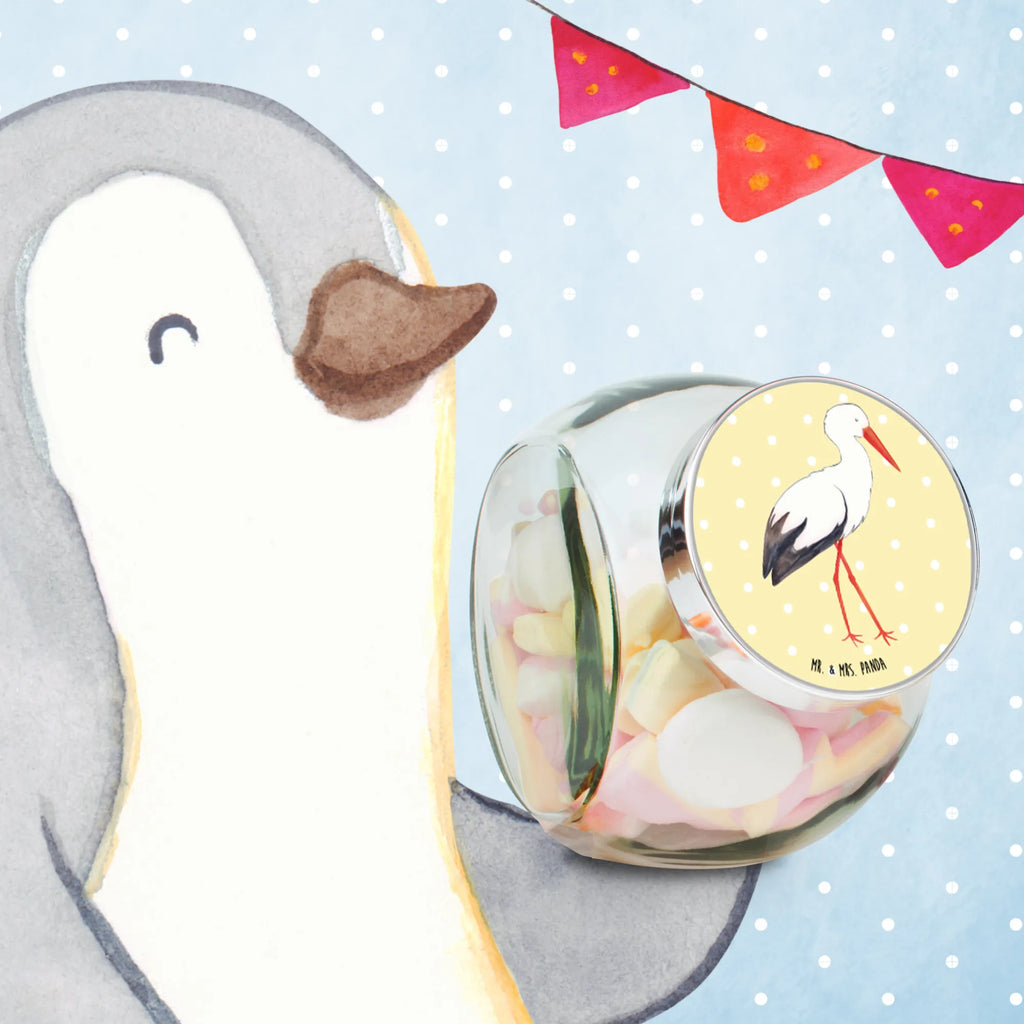 Candy Jar Stork small animals, cute, funny, cute animal motives, hand drawn, small world, funny sayings, good mood, happy, gifts, gift ideas, special gifts, animal lover, card, mother, pregnant, pregnancy, becoming a mother, stork, baby, birth, mothers, baby bump