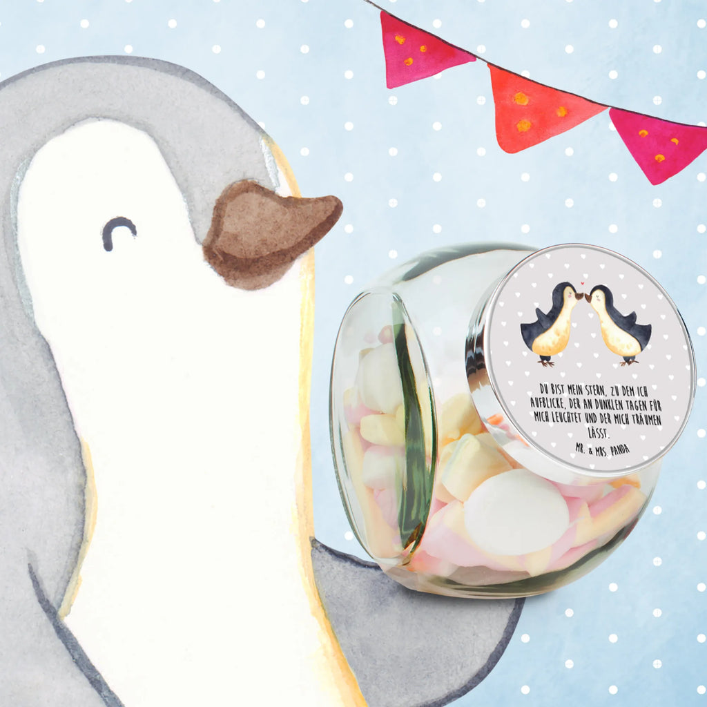 Słoik na cukierki Pingwin Miłość Miłość, partner, przyjaciel, przyjaciółka, mąż, żona, wesele, zaręczyny, prośba o rękę, prezent miłosny, rocznica, dzień ślubu