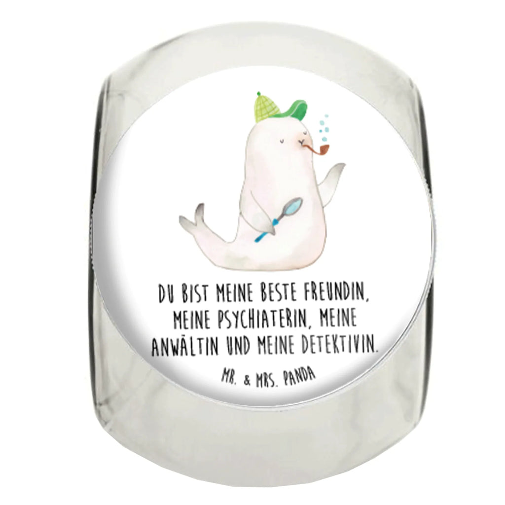 Słoik na cukierki foka Sherlock Motywy zwierzęce, dobra energia, zabawne powiedzonka, zwierzęta