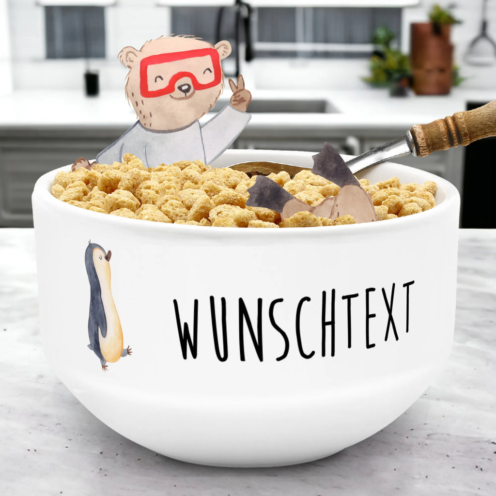 Personalized Muesli Bowl Penguin march porcelain bowl, fruit bowl, dessert bowl, snack bowl, personalized cereal bowl, breakfast bowl, soup bowl, bowl, muesli bowl, ceramic bowl, salad bowl, Penguin, North Pole, Winter, Penguins, sister, family, late riser, penguins, penguin, early riser, brother