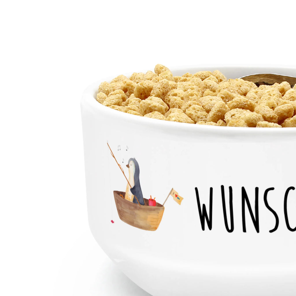 Personalizowana miska na musli pingwin łódka wędkarska Pinguin