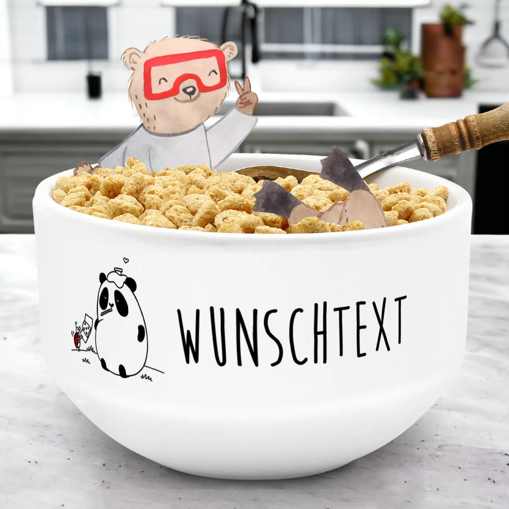 Personalized Muesli Bowl Panda Get well soon soup bowl, ceramic bowl, muesli bowl, dessert bowl, porcelain bowl, snack bowl, fruit bowl, salad bowl, personalized cereal bowl, breakfast bowl, bowl