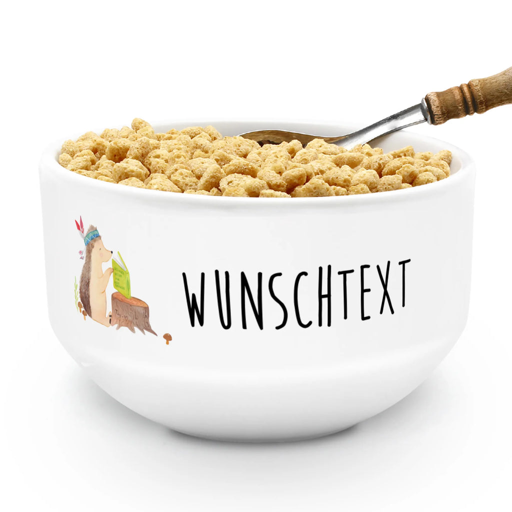 Personalized Muesli Bowl Hedgehog feather headdress soup bowl, personalized cereal bowl, dessert bowl, salad bowl, porcelain bowl, ceramic bowl, muesli bowl, breakfast bowl, fruit bowl, bowl, snack bowl, Forest animals, Campfire, Hedgehogs, Adventure, Indians, Camping