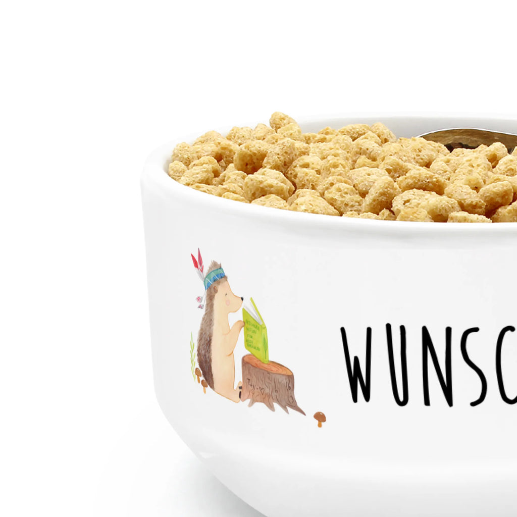 Personalized Muesli Bowl Hedgehog feather headdress soup bowl, personalized cereal bowl, dessert bowl, salad bowl, porcelain bowl, ceramic bowl, muesli bowl, breakfast bowl, fruit bowl, bowl, snack bowl, Forest animals, Campfire, Hedgehogs, Adventure, Indians, Camping