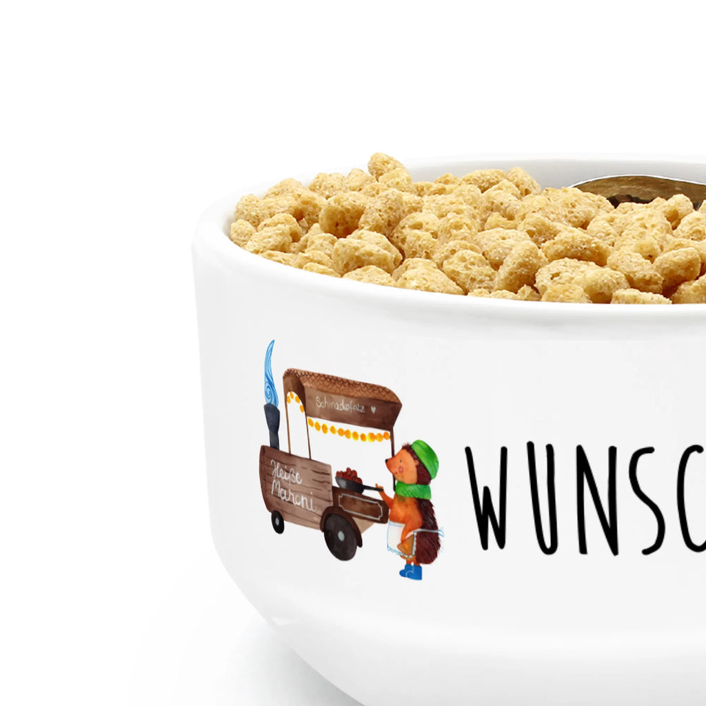 Personalized Muesli Bowl hedgehog Chestnuts muesli bowl, bowl, ceramic bowl, breakfast bowl, salad bowl, soup bowl, fruit bowl, snack bowl, personalized cereal bowl, dessert bowl, porcelain bowl, Winter, Christmas, Christmas time, snow