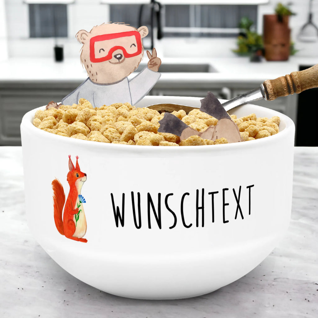 Personalized Muesli Bowl Squirrel flower ceramic bowl, bowl, salad bowl, porcelain bowl, soup bowl, muesli bowl, breakfast bowl, fruit bowl, snack bowl, personalized cereal bowl, dessert bowl, small animals, cute, funny, cute animal motives, hand drawn, small world, funny sayings, good mood, happy, gifts, gift ideas, special gifts, animal lover, card, positive saying, happy saying, laughter, motivation sayings, squirrel, motivation pictures, saying decoration, Squirrel, fun