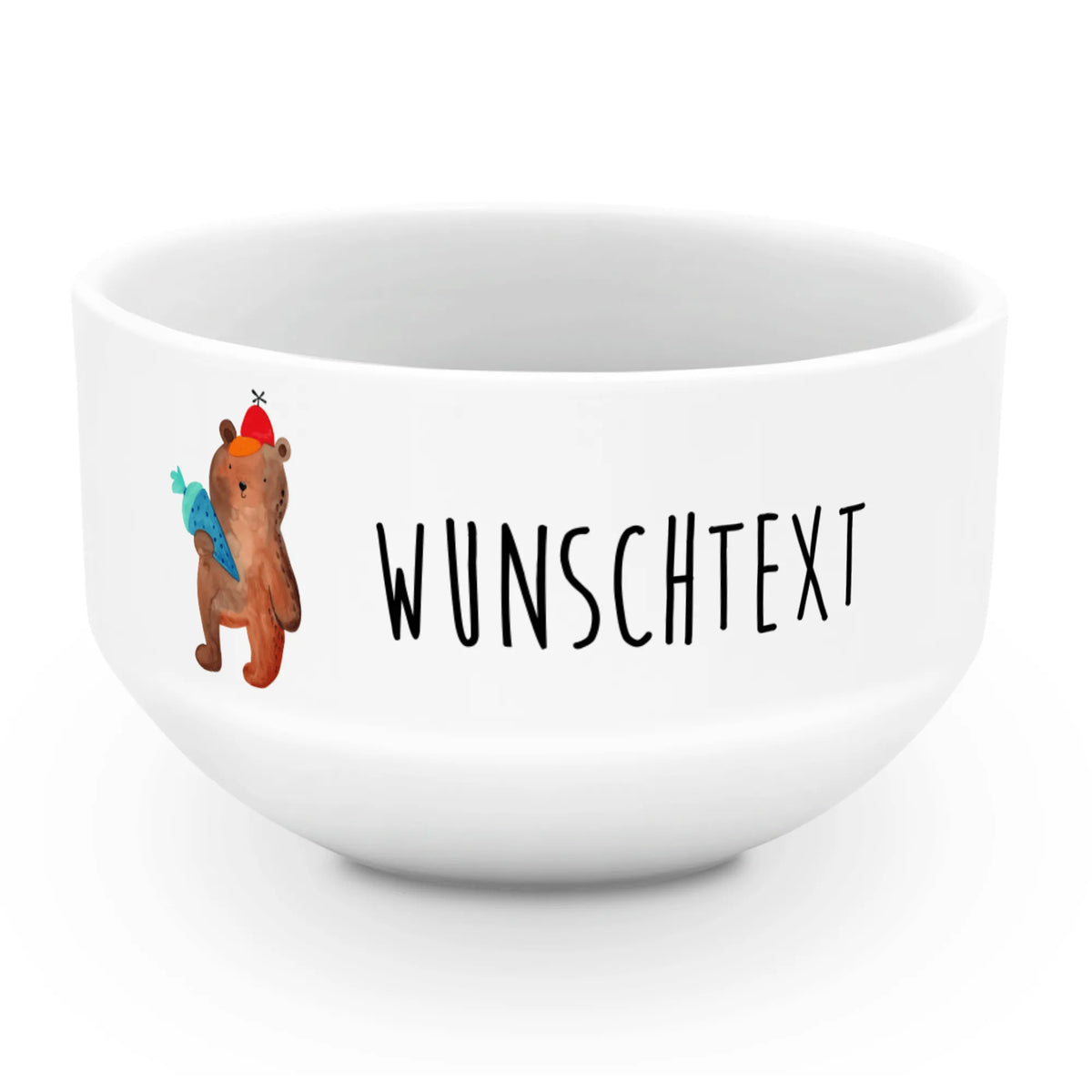 Personalized Muesli Bowl bear School cone muesli bowl, porcelain bowl, snack bowl, soup bowl, bowl, dessert bowl, ceramic bowl, breakfast bowl, salad bowl, fruit bowl, personalized cereal bowl, bear, teddy, teddy bear, cuddly toy, School bag, Primary school, Starting school, School enrolment gift, First day of school gift, School gift, Bear motif