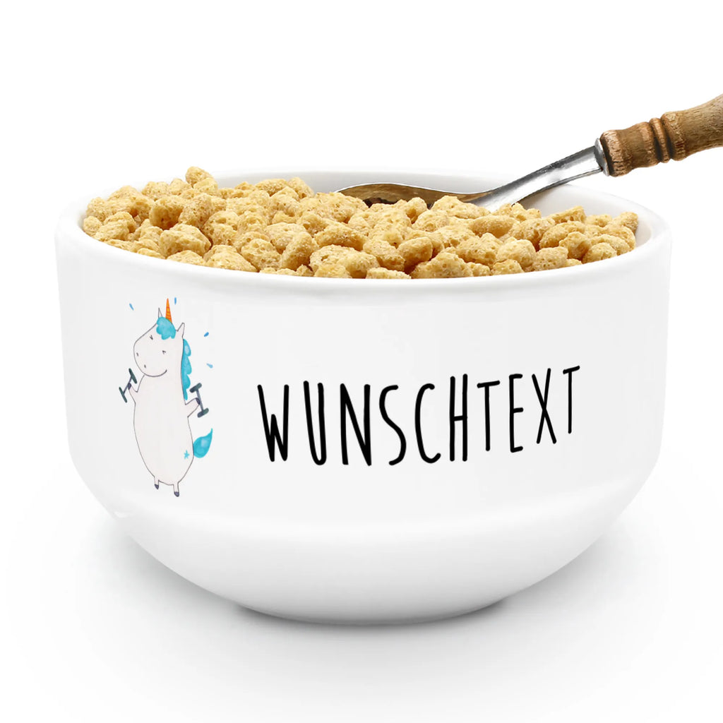 Personalized Muesli Bowl unicorn fitness porcelain bowl, salad bowl, bowl, personalized cereal bowl, muesli bowl, ceramic bowl, breakfast bowl, soup bowl, dessert bowl, fruit bowl, snack bowl, unicorn, unicorns, Unicorn, Fitnessstudio, English, Gym, Diet, model, Unicorns, Dieting, Fitness, Sports, Sixpack