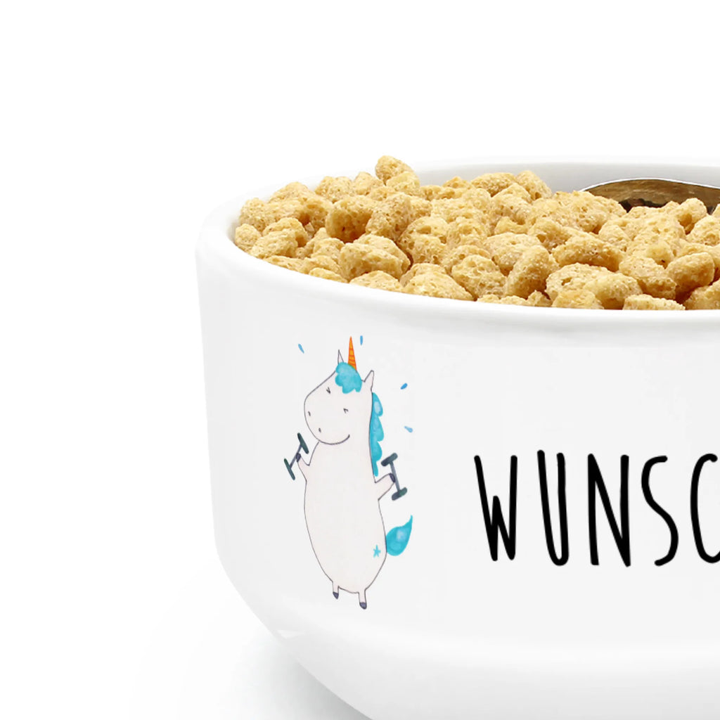 Personalized Muesli Bowl unicorn fitness porcelain bowl, salad bowl, bowl, personalized cereal bowl, muesli bowl, ceramic bowl, breakfast bowl, soup bowl, dessert bowl, fruit bowl, snack bowl, unicorn, unicorns, Unicorn, Fitnessstudio, English, Gym, Diet, model, Unicorns, Dieting, Fitness, Sports, Sixpack