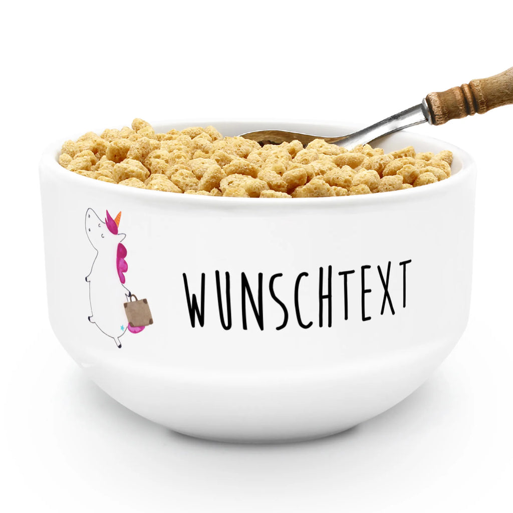 Personalized Muesli Bowl unicorn Suitcase fruit bowl, breakfast bowl, dessert bowl, ceramic bowl, soup bowl, muesli bowl, porcelain bowl, salad bowl, bowl, snack bowl, personalized cereal bowl, unicorn, unicorns, luggage, traveler gift, traveling, travel, adventure, holiday present, suitcase, Unicorn
