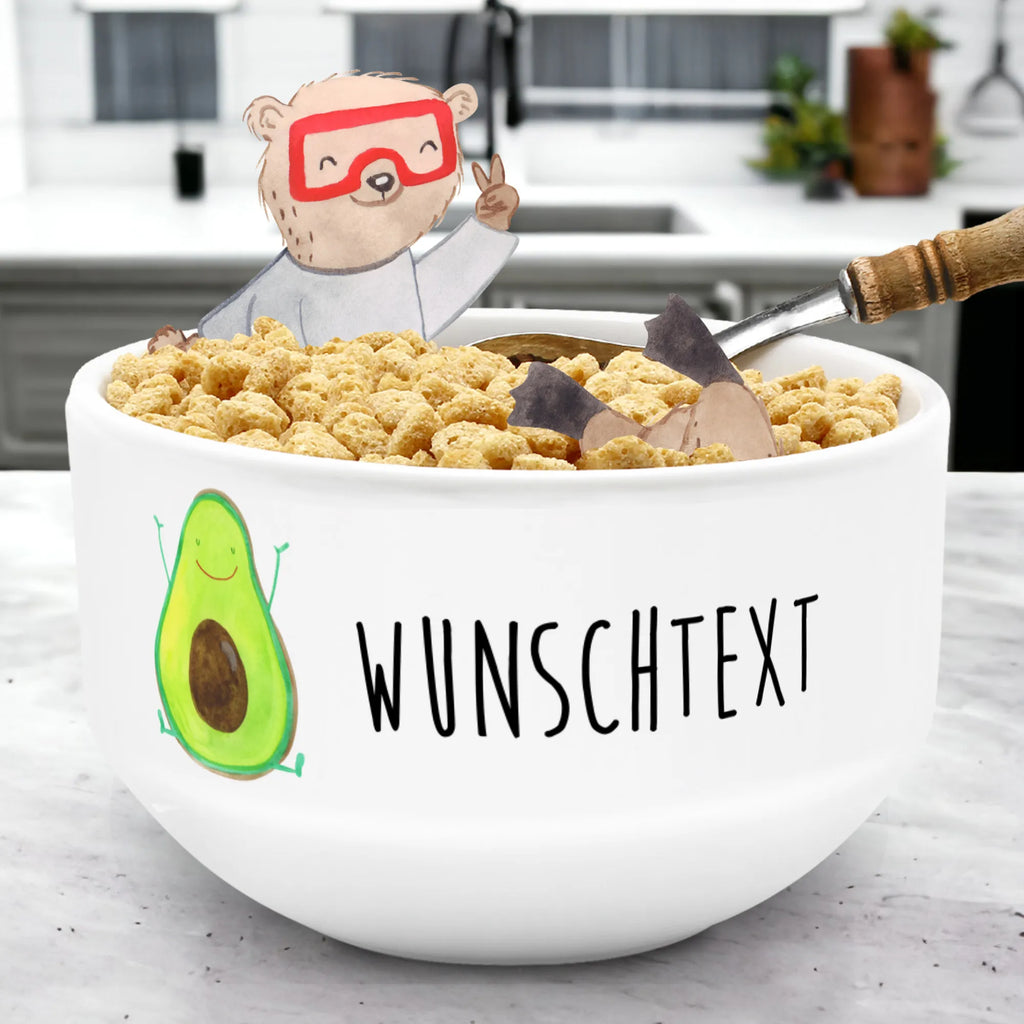 Personalized Muesli Bowl avocado Happy snack bowl, porcelain bowl, salad bowl, personalized cereal bowl, fruit bowl, dessert bowl, ceramic bowl, bowl, breakfast bowl, soup bowl, muesli bowl, avocado, vegetables, chaos, Avocado