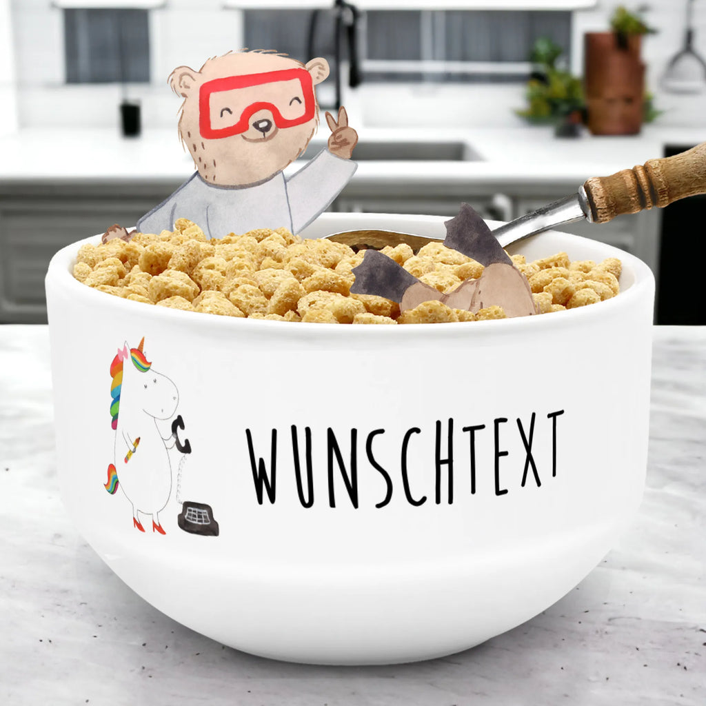 Personalized Muesli Bowl unicorn secretary ceramic bowl, fruit bowl, personalized cereal bowl, salad bowl, bowl, snack bowl, porcelain bowl, muesli bowl, dessert bowl, soup bowl, breakfast bowl, unicorn, unicorns, office worker, gift colleg, tax office, office help, Secretary, office, attorney, secretary present