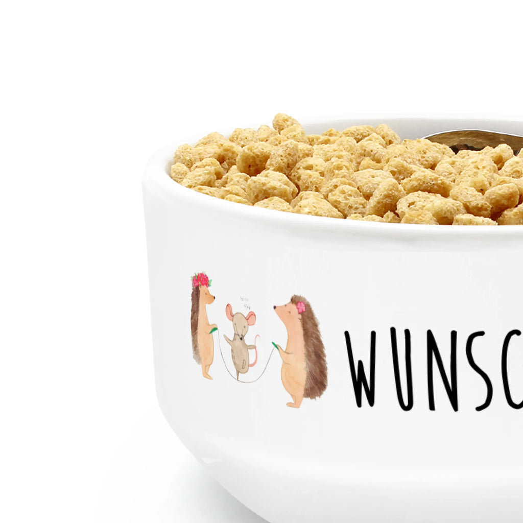 Personalized Muesli Bowl Hedgehog skipping soup bowl, salad bowl, personalized cereal bowl, snack bowl, bowl, porcelain bowl, muesli bowl, dessert bowl, breakfast bowl, fruit bowl, ceramic bowl, small animals, cute, funny, cute animal motives, hand drawn, small world, funny sayings, good mood, happy, gifts, gift ideas, special gifts, animal lover, card, rope skipping, hedgehog, kindergarten, mouse, children