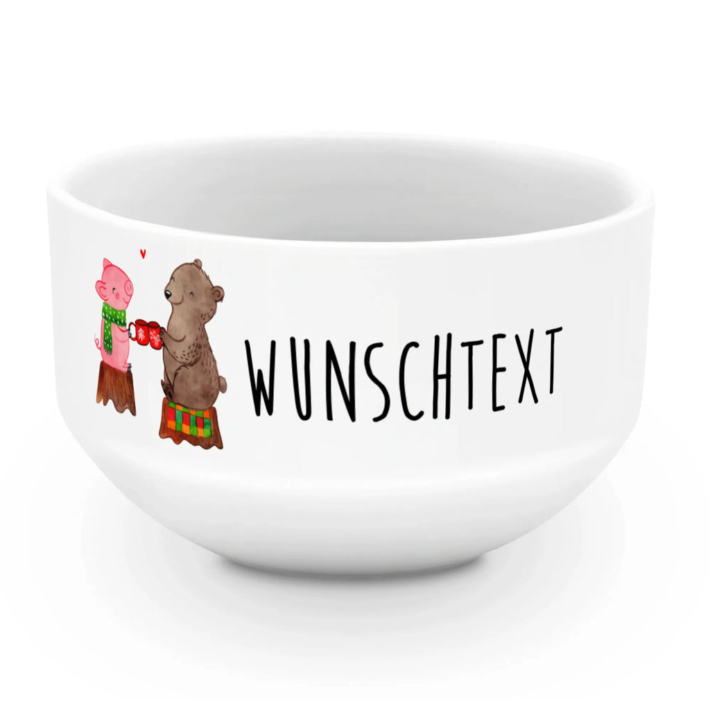 Personalized Muesli Bowl Glowing Pig Bash dessert bowl, personalized cereal bowl, ceramic bowl, snack bowl, soup bowl, bowl, muesli bowl, breakfast bowl, fruit bowl, porcelain bowl, salad bowl, Winter, Christmas, Christmas time, snow