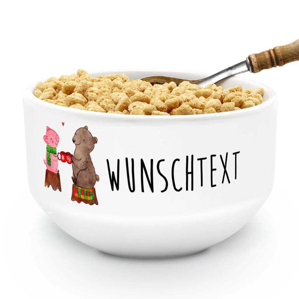 Personalized Muesli Bowl Glowing Pig Bash dessert bowl, personalized cereal bowl, ceramic bowl, snack bowl, soup bowl, bowl, muesli bowl, breakfast bowl, fruit bowl, porcelain bowl, salad bowl, Winter, Christmas, Christmas time, snow