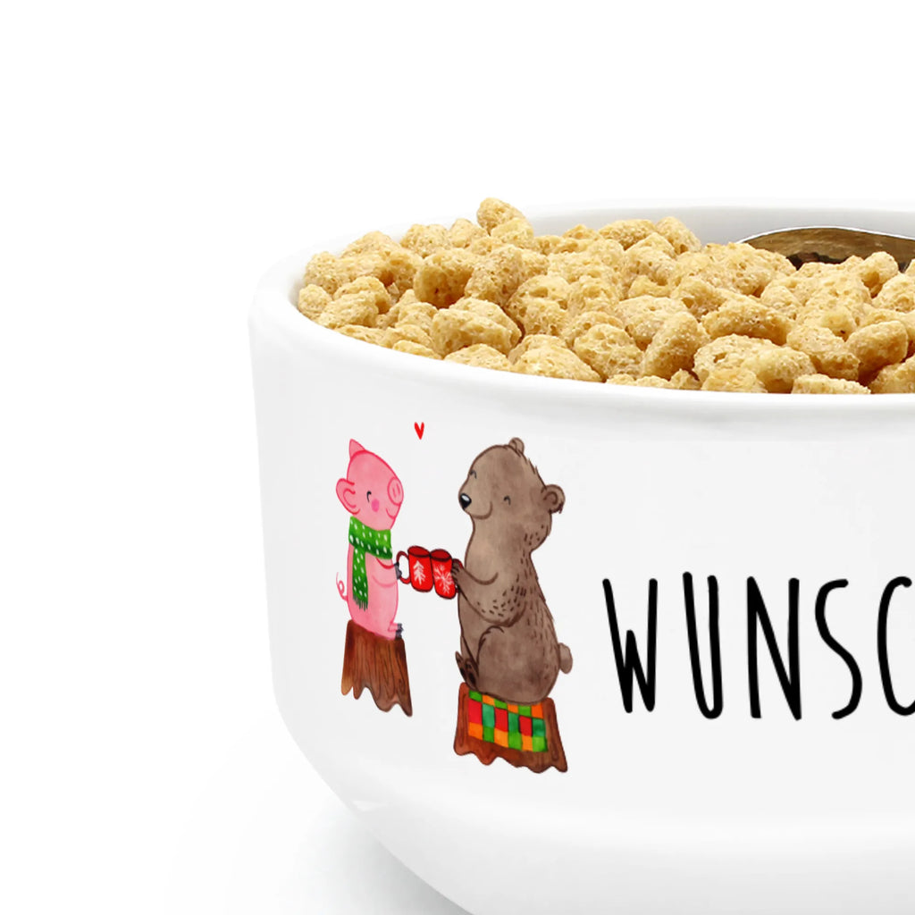 Personalized Muesli Bowl Glowing Pig Bash dessert bowl, personalized cereal bowl, ceramic bowl, snack bowl, soup bowl, bowl, muesli bowl, breakfast bowl, fruit bowl, porcelain bowl, salad bowl, Winter, Christmas, Christmas time, snow