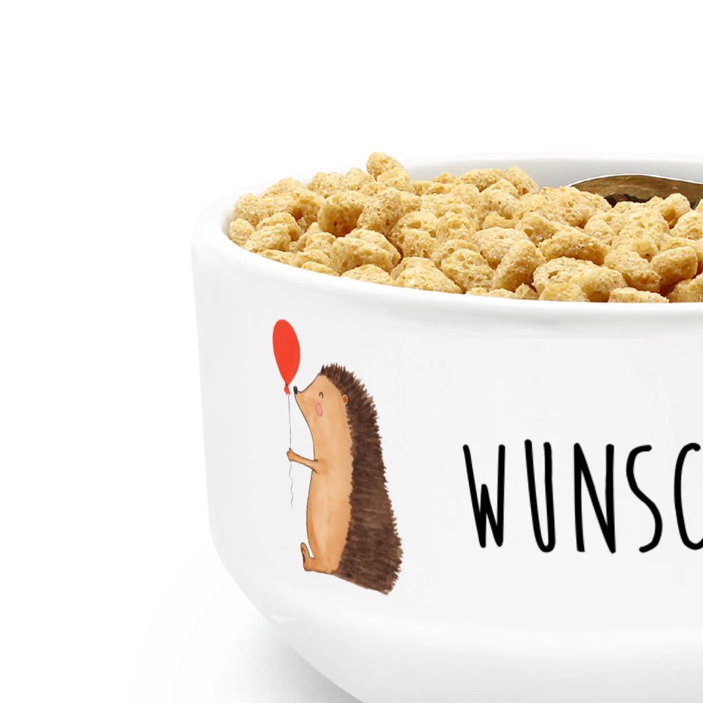Personalized Muesli Bowl Hedgehog balloon porcelain bowl, dessert bowl, personalized cereal bowl, breakfast bowl, bowl, muesli bowl, soup bowl, snack bowl, salad bowl, fruit bowl, ceramic bowl, small animals, cute, funny, cute animal motives, hand drawn, small world, funny sayings, good mood, happy, gifts, gift ideas, special gifts, animal lover, card, Birthday Child, hedgehog, Birthday, Happy Birthday, Balloon