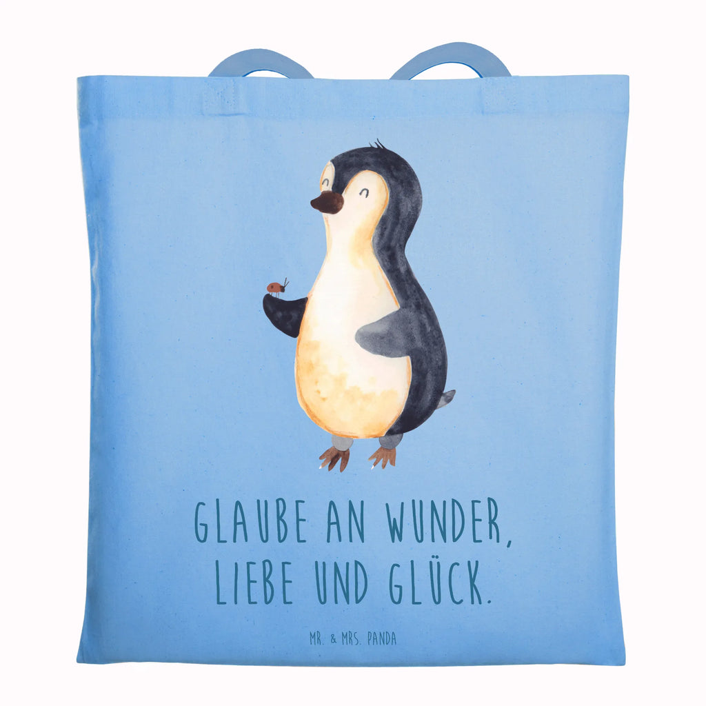 Tragetasche Pinguin Marienkäfer Stoffbeutel, Badetasche, Strandtasche, Schultertasche, Shopper, Einkaufstasche, Umhängetasche, Beutel, Tragetasche, Einkaufstüte, Laptoptasche, Beuteltasche, Tasche, Stofftasche, Jutebeutel, Jutetasche, Pinguin, Lebensfreude, Liebe, Glück, Marienkäfer, Wunder, Pinguine, Freude