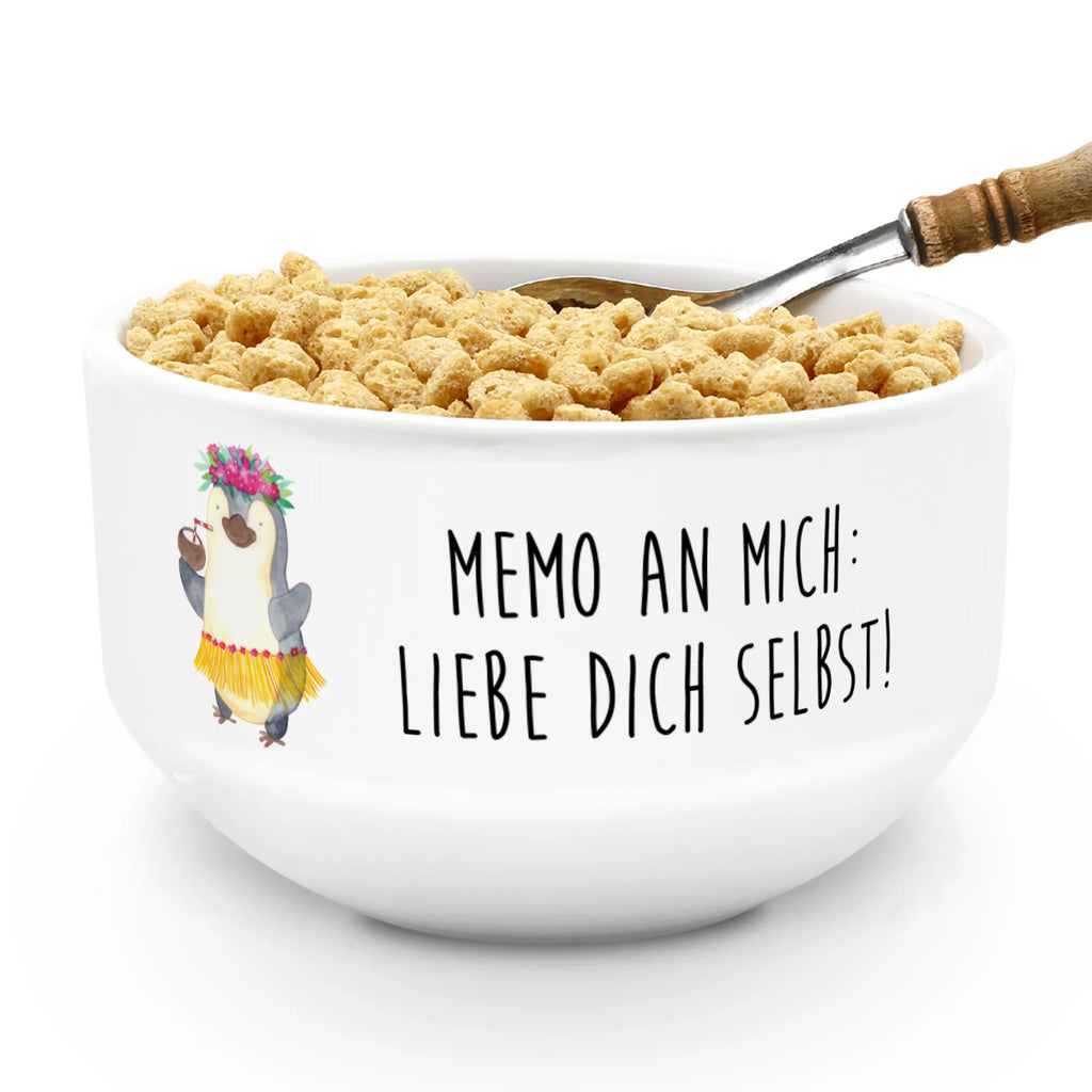 Muesli Bowl Penguin coconut porcelain bowl, salad bowl, cereal dish, dessert bowl, breakfast bowl, fruit bowl, snack bowl, cereal bowl, ceramic bowl, soup bowl, bowl, Penguin, North Pole, Winter, Penguins, vacation, penguins, aloha, coconut, Hawaii