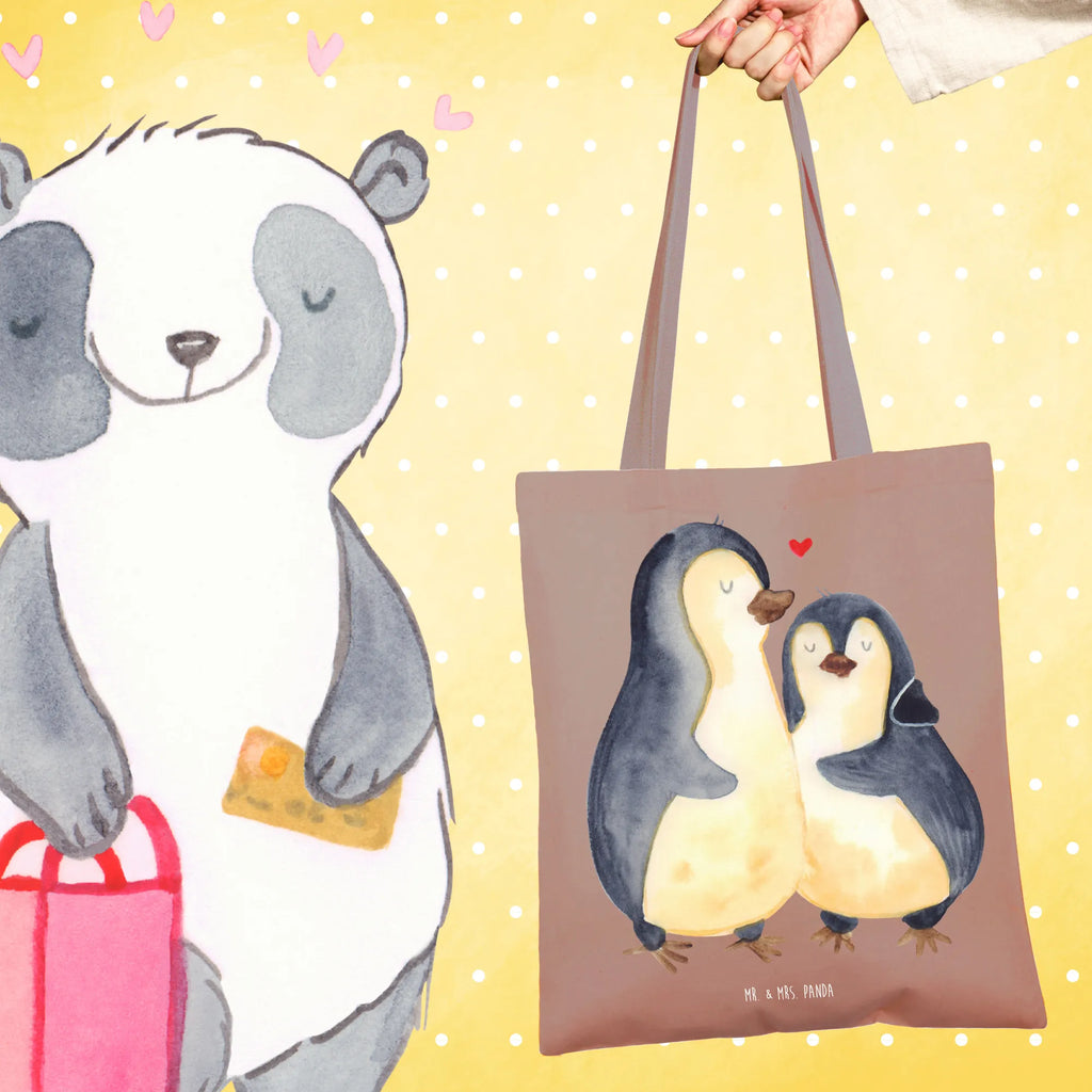 Tragetasche Pinguin umarmend shopping tasche, tote bag, Laptoptasche, Jutetasche, Strandtasche, Henkeltasche, Stofftasche, Einkaufstasche, Tasche, Einkaufsbeutel, Alltagstasche, Umhängetasche, Schultasche, Einkaufstüte, Jutebeutel, uni tasche, bedruckte tasche, büchertasche, Schultertasche, Badetasche, Statementbeutel, Tragetasche, Stoffbeutel, Beutel, Baumwolltasche, Beuteltasche, unitasche, baumwollbeutel, Shopper, Tüte, Leinentasche, Pinguin, Liebesbeweis, Verlobung, Liebe, Liebesgeschenk, Hochzeitstag, Jahrestag, Hochzeitsgeschenk, Liebespaar, Hochzeit