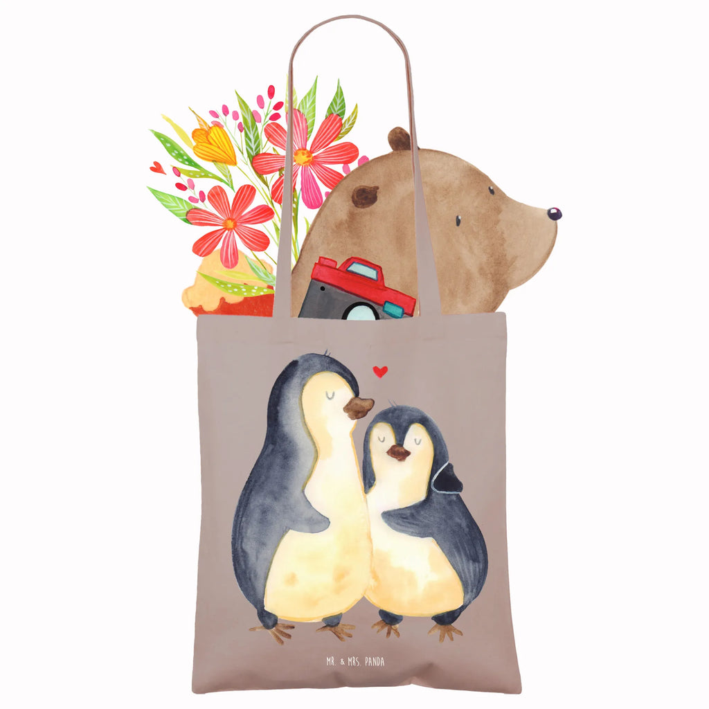 Tragetasche Pinguin umarmend shopping tasche, tote bag, Laptoptasche, Jutetasche, Strandtasche, Henkeltasche, Stofftasche, Einkaufstasche, Tasche, Einkaufsbeutel, Alltagstasche, Umhängetasche, Schultasche, Einkaufstüte, Jutebeutel, uni tasche, bedruckte tasche, büchertasche, Schultertasche, Badetasche, Statementbeutel, Tragetasche, Stoffbeutel, Beutel, Baumwolltasche, Beuteltasche, unitasche, baumwollbeutel, Shopper, Tüte, Leinentasche, Pinguin, Liebesbeweis, Verlobung, Liebe, Liebesgeschenk, Hochzeitstag, Jahrestag, Hochzeitsgeschenk, Liebespaar, Hochzeit