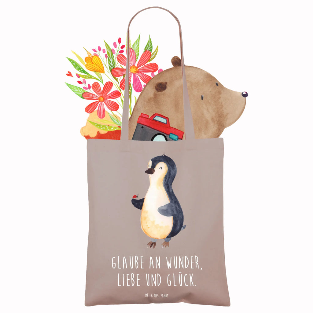Tragetasche Pinguin Marienkäfer Stoffbeutel, Badetasche, Strandtasche, Schultertasche, Shopper, Einkaufstasche, Umhängetasche, Beutel, Tragetasche, Einkaufstüte, Laptoptasche, Beuteltasche, Tasche, Stofftasche, Jutebeutel, Jutetasche, Pinguin, Lebensfreude, Liebe, Glück, Marienkäfer, Wunder, Pinguine, Freude