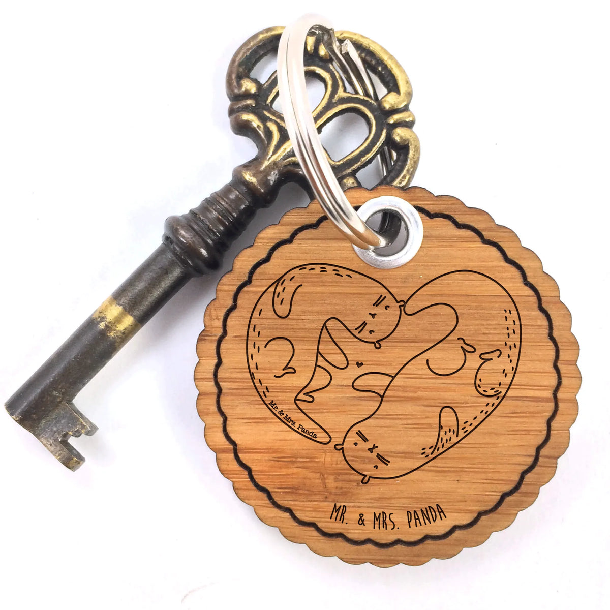 Wavy key ring otter Heart key ring, keychain, bag pendant, pendant, lucky charm, otter, marten, sea otter, European otter, water mammal, aquatic animal, baby otter, predator, water, otter gifts, animal lover, gift ideas for animal lovers, animal, mammal, water animal, gifts for people in love, engagement, heart, life together, love you, love gift, love, better half, wedding day, proof of love, anniversary