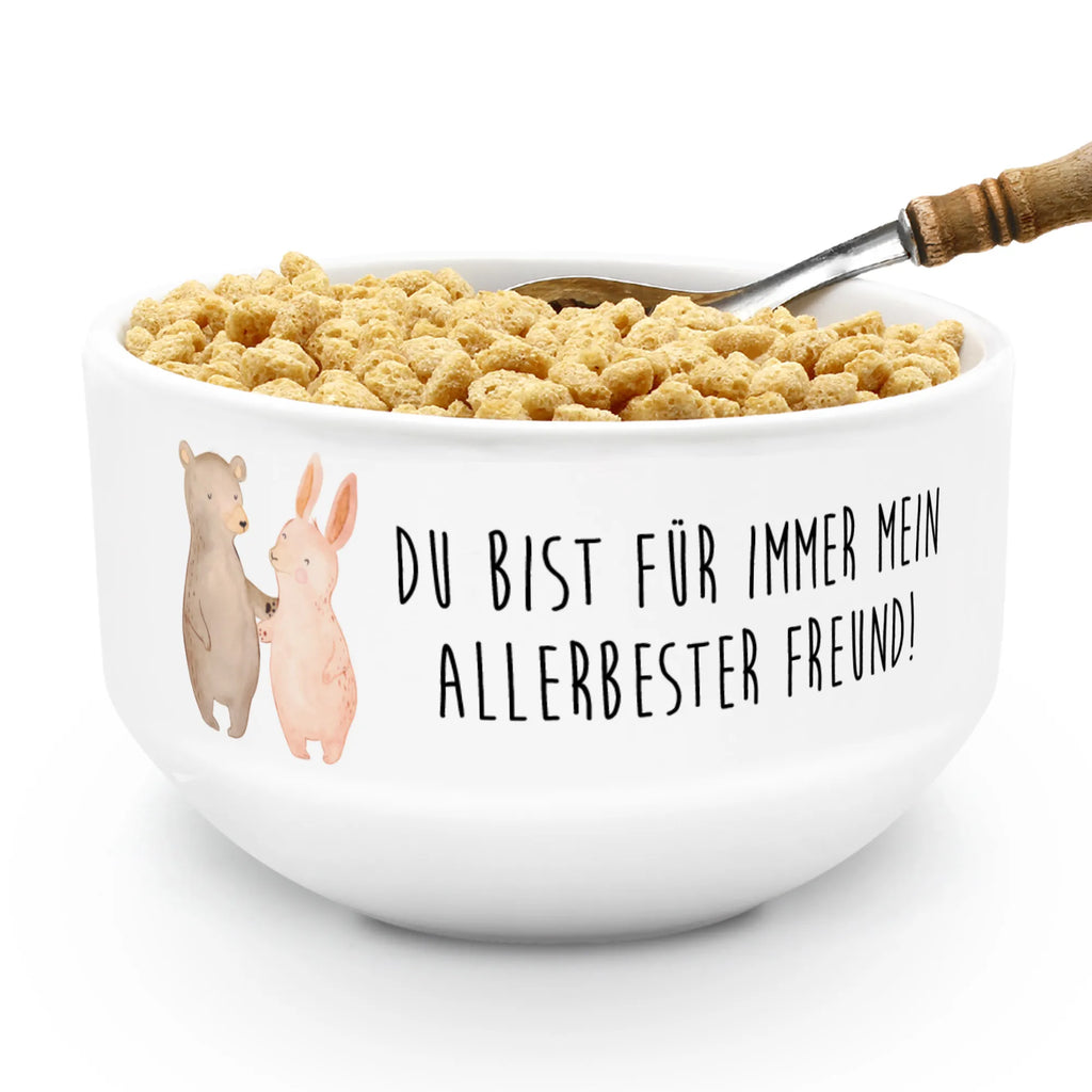 miska na musli Niedźwiedź i królik Przytulać Miłość, partner, przyjaciel, przyjaciółka, mąż, żona, wesele, zaręczyny, prośba o rękę, prezent miłosny, rocznica, dzień ślubu