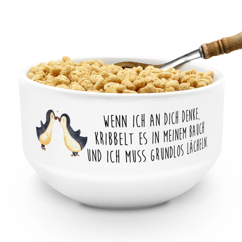 miska na musli Pingwiny Pocałunek Miłość, partner, przyjaciel, przyjaciółka, mąż, żona, wesele, zaręczyny, prośba o rękę, prezent miłosny, rocznica, dzień ślubu